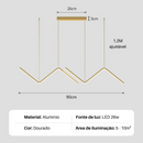 Luminária Pendente LED Raio Minimalista Alumínio Design Moderno Bivolt