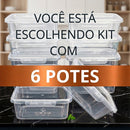 Kit Potes Marmita Fitness Com Trava Antivazamento Para Freezer E Micro-ondas