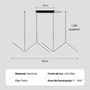 Luminária Pendente LED Raio Minimalista Alumínio Design Moderno Bivolt