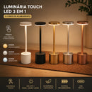 Abajur De Mesa LED Recarregável Sem Fio Touch Iluminação Moderna E Elegante