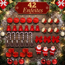 Kit 42 Enfeites Natalinos Para Árvore De Natal Completa Misto Promoção