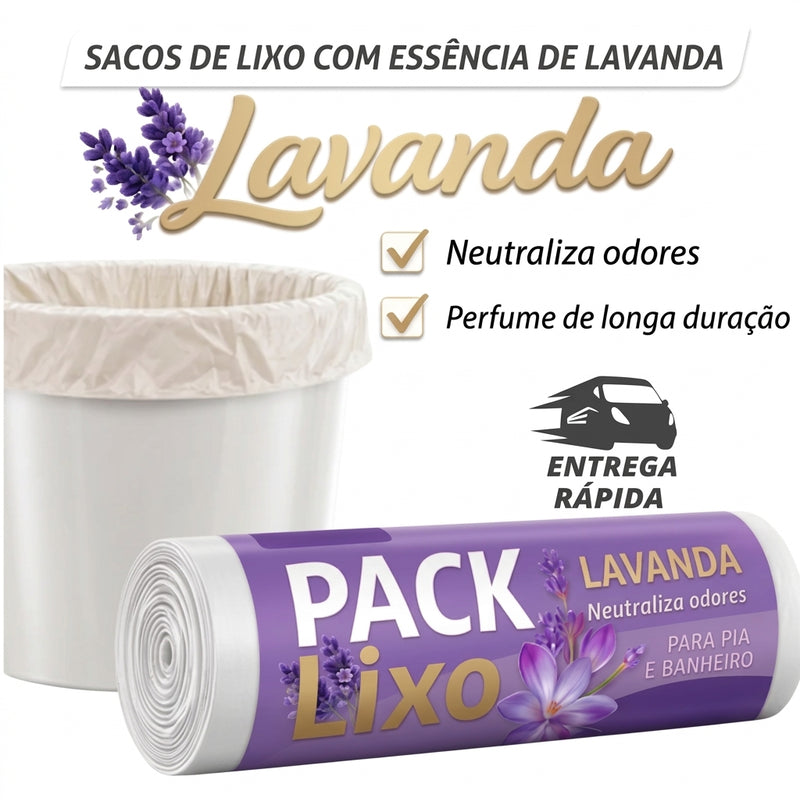 Saco De Lixo Perfumado Aromático Banheiro E Cozinha Antivazamento Lavanda