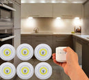 Kit Luminária LED Spot Autoadesivo Sem Furo Para Armário E Closet Com Controle