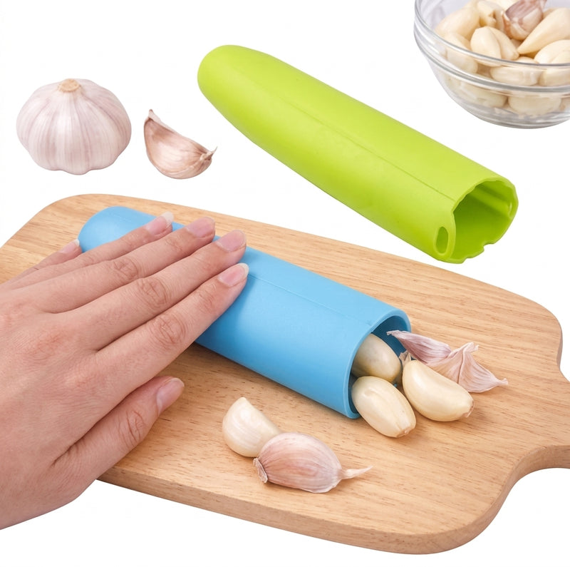 Descascador De Alho Em Silicone Tubo Prático Sem Cheiro Nas Mãos - "Leve 2 com Desconto"