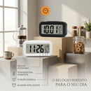 Relógio De Mesa Digital LED Compacto Despertador Para Quarto e Escritório