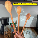 Colher De Pau Madeira Para Cozinha Cabo Resistente