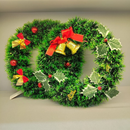 Guirlanda Verde 30Cm Para Porta Com Sinos Ou Bola Ou Laço Enfeite De Natal Decoração Natalina