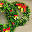 Guirlanda Verde 30Cm Para Porta Com Sinos Ou Bola Ou Laço Enfeite De Natal Decoração Natalina