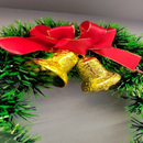 Guirlanda Verde 30Cm Para Porta Com Sinos Ou Bola Ou Laço Enfeite De Natal Decoração Natalina