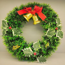 Guirlanda Verde 30Cm Para Porta Com Sinos Ou Bola Ou Laço Enfeite De Natal Decoração Natalina
