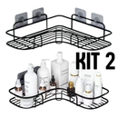 Kit 2 Prateleiras Suporte Com Alto Adesivos Para Parede Banheiro
