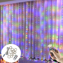 Cortina De LED 3x3M 300 LEDs Com Controle Remoto USB 8 Funções Natal