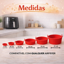 Kit 6 Forma de Silicone para Fritadeira Air Fryer com Alça Antiaderente Cozinha