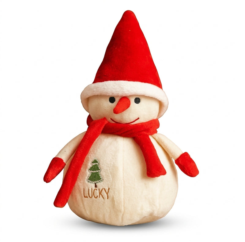 Boneco De Neve Natalino De Pelúcia Grande Enfeite Decorativo Com Cachecol
