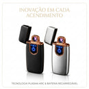 Isqueiro Elétrico Touch USB Recarregável Sem Chama À Prova De Vento
