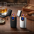 Isqueiro Elétrico Touch USB Recarregável Sem Chama À Prova De Vento
