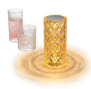 Luminária De Mesa Cristal LED 16 Cores Touch Com Controle Remoto Recarregável