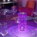 Luminária De Mesa Cristal LED 16 Cores Touch Com Controle Remoto Recarregável