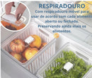 Pote Organizador Geladeira Com Cesto Dreno Para Salada e Alimentos
