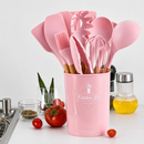 Kit Utensílios de Cozinha Silicone 12 Peças Completo Antiaderente Resistente