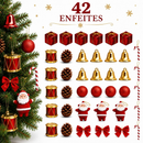 Kit 42 Enfeites Pendente Arvore Natal Decoração Arvore Decorada Completa Kit Arvore de Natal Enfeite