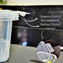 Kit Marmitas Fitness 800ml com Travas Laterais - Plástico Reutilizável Alimentos Organizadoras