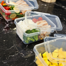 Kit Marmitas Fitness 800ml com Travas Laterais - Plástico Reutilizável Alimentos Organizadoras