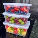 Kit Marmitas Fitness 800ml com Travas Laterais - Plástico Reutilizável Alimentos Organizadoras