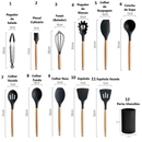 Kit Utensílios de Cozinha Silicone 12 Peças Completo Antiaderente Resistente