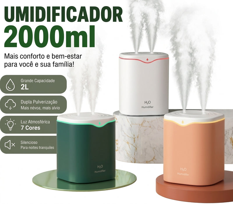 Mini Umidificador De Ar E Aromatizador USB Silencioso Quarto E Escritório